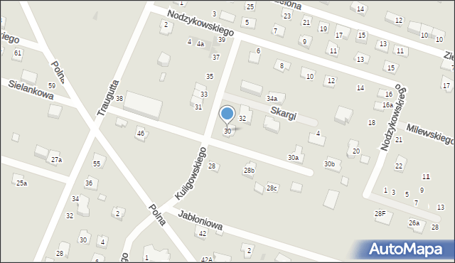 Serock, Kuligowskiego Franciszka, ks., 30, mapa Serock