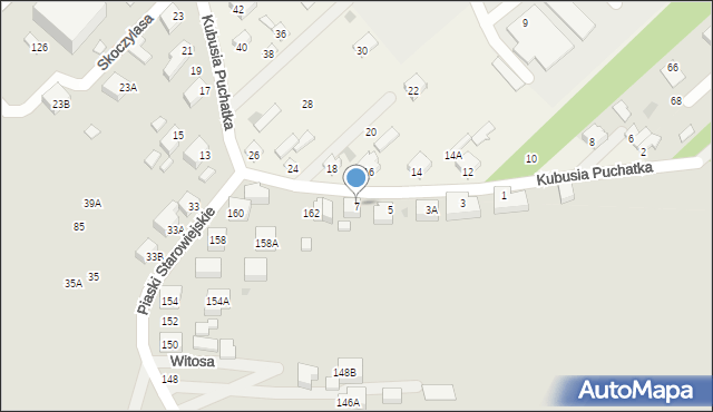 Siedlce, Kubusia Puchatka, 7, mapa Siedlce