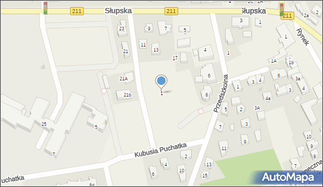 Sierakowice, Kubusia Puchatka, 1, mapa Sierakowice