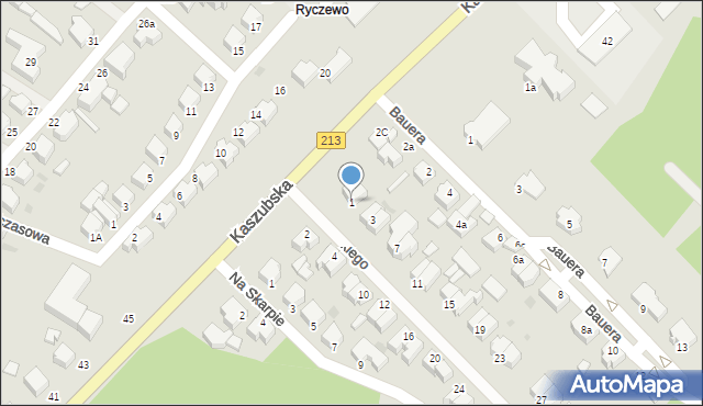 Słupsk, Kusocińskiego Janusza, 1, mapa Słupska