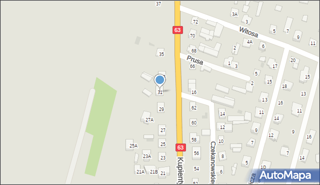 Sokołów Podlaski, Kupientyńska, 31, mapa Sokołów Podlaski