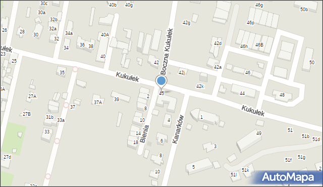 Sosnowiec, Kukułek, 45, mapa Sosnowca