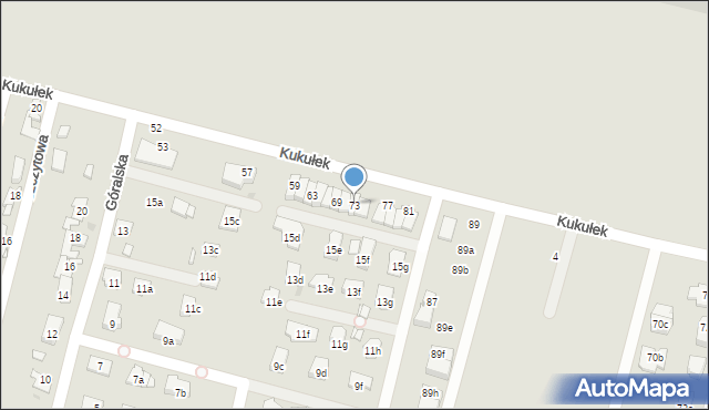 Sosnowiec, Kukułek, 73, mapa Sosnowca