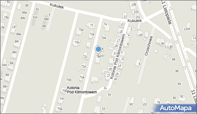 Sosnowiec, Kukułek, 74c, mapa Sosnowca