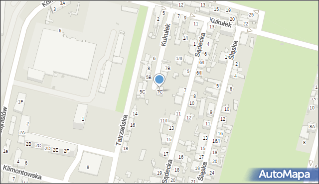 Sosnowiec, Kukułek, 7C, mapa Sosnowca