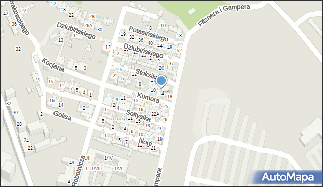 Sosnowiec, Kumora Szczepana, 14, mapa Sosnowca