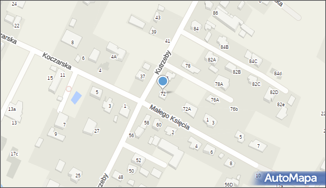 Stare Babice, Kutrzeby Tadeusza, gen., 72, mapa Stare Babice