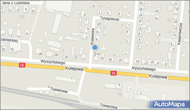 Strzelno, Kujawska, 2, mapa Strzelno