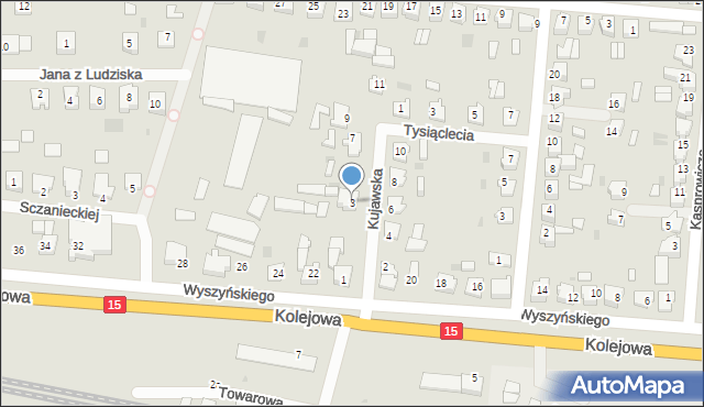 Strzelno, Kujawska, 3, mapa Strzelno