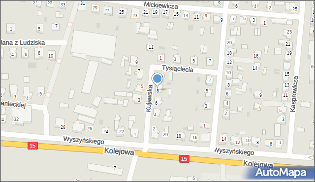 Strzelno, Kujawska, 8, mapa Strzelno