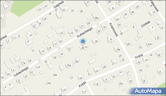 Suchy Las, Kubackiego Ludwika, 24-26, mapa Suchy Las