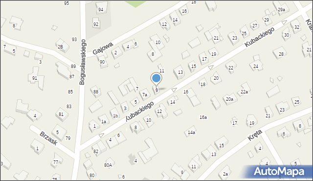 Suchy Las, Kubackiego Ludwika, 9, mapa Suchy Las