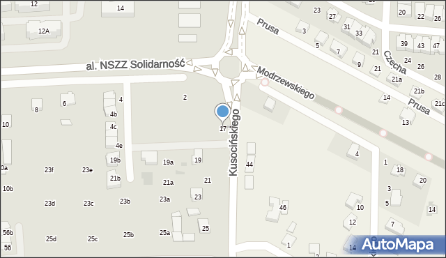 Świdnik, Kusocińskiego Janusza, 17, mapa Świdnika