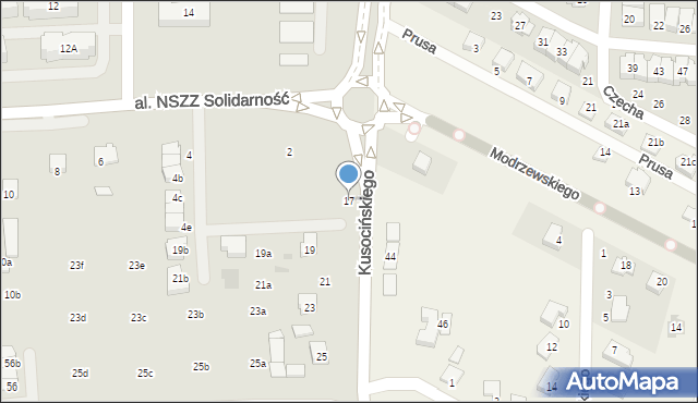 Świdnik, Kusocińskiego Janusza, 17, mapa Świdnika