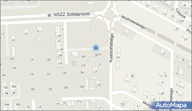 Świdnik, Kusocińskiego Janusza, 19, mapa Świdnika