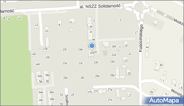 Świdnik, Kusocińskiego Janusza, 21b, mapa Świdnika