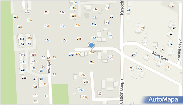 Świdnik, Kusocińskiego Janusza, 27a, mapa Świdnika