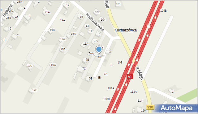 Świerklany, Kucharzówka, 5A, mapa Świerklany