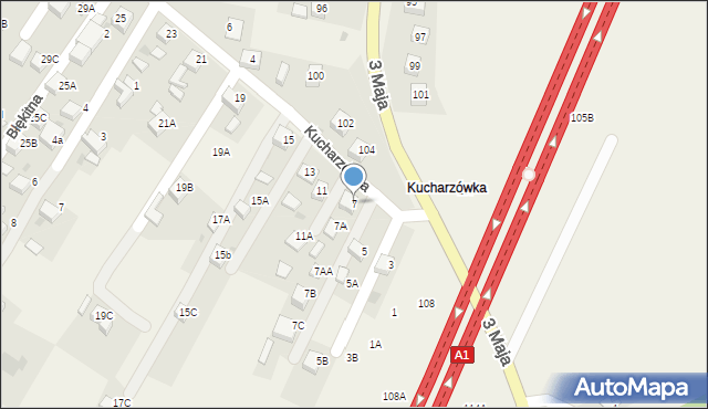 Świerklany, Kucharzówka, 7, mapa Świerklany