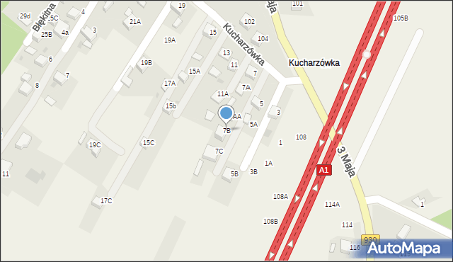 Świerklany, Kucharzówka, 7B, mapa Świerklany