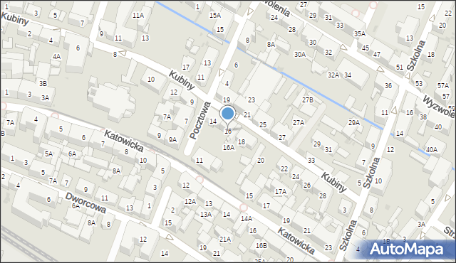 Świętochłowice, Kubiny Teodora, ks. bp., 16, mapa Świętochłowice