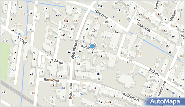 Świętochłowice, Kubiny Teodora, ks. bp., 2, mapa Świętochłowice