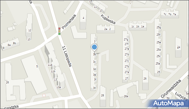 Świnoujście, Kujawska, 3b, mapa Świnoujście