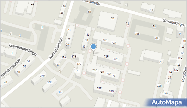 Szczecin, Kusocińskiego Janusza, 35u, mapa Szczecina