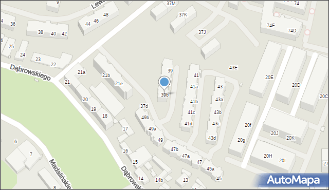 Szczecin, Kusocińskiego Janusza, 39b, mapa Szczecina