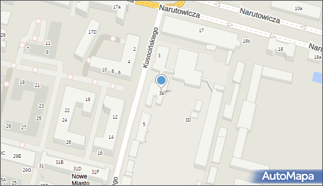 Szczecin, Kusocińskiego Janusza, 3a, mapa Szczecina