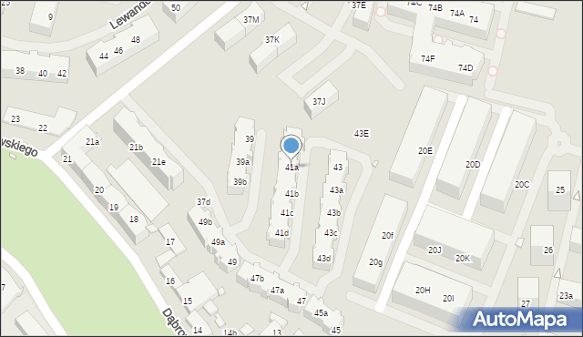 Szczecin, Kusocińskiego Janusza, 41a, mapa Szczecina