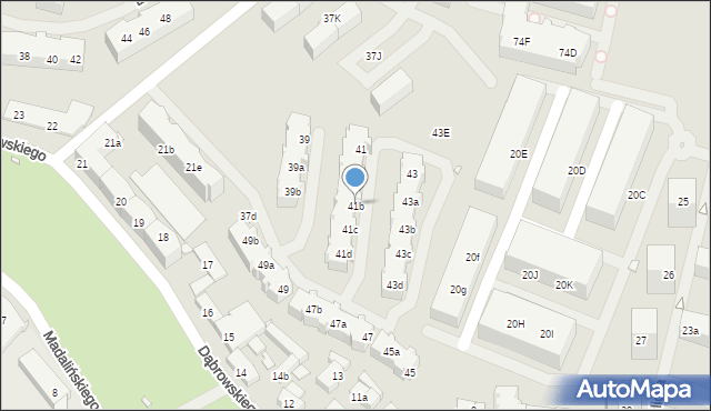 Szczecin, Kusocińskiego Janusza, 41b, mapa Szczecina