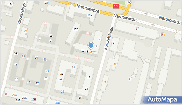 Szczecin, Kusocińskiego Janusza, 6, mapa Szczecina
