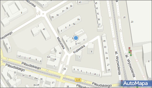 Szczecin, Kujawska, 6, mapa Szczecina