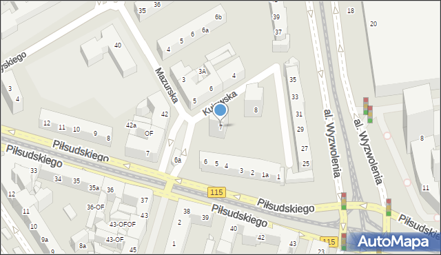 Szczecin, Kujawska, 7, mapa Szczecina