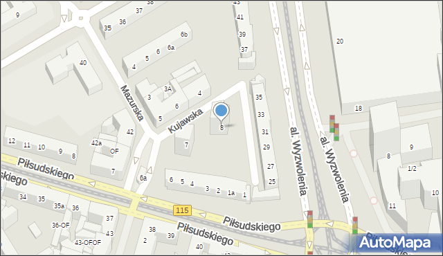 Szczecin, Kujawska, 8, mapa Szczecina