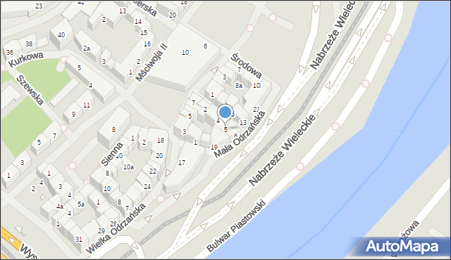 Szczecin, Kurza Stopka, 5, mapa Szczecina