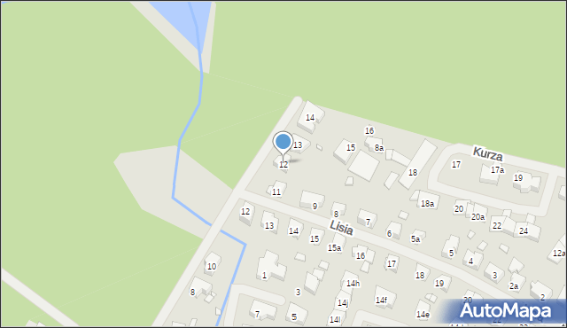 Szczecin, Kurza, 12, mapa Szczecina