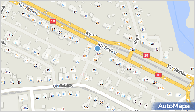 Szczecin, Ku Słońcu, 102, mapa Szczecina