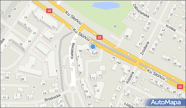 Szczecin, Ku Słońcu, 71, mapa Szczecina