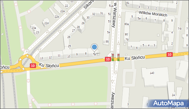 Szczecin, Ku Słońcu, 7a, mapa Szczecina