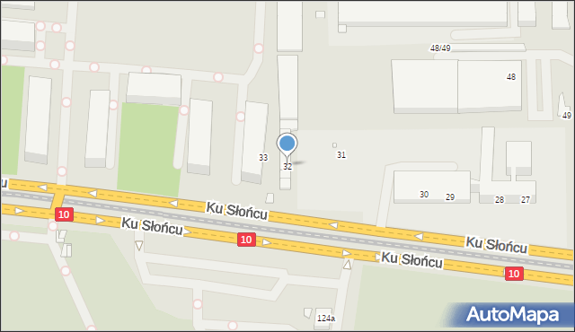 Szczecin, Ku Słońcu, 32, mapa Szczecina