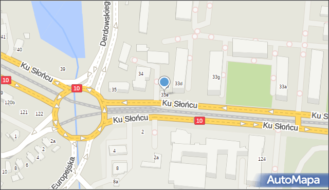 Szczecin, Ku Słońcu, 33e, mapa Szczecina
