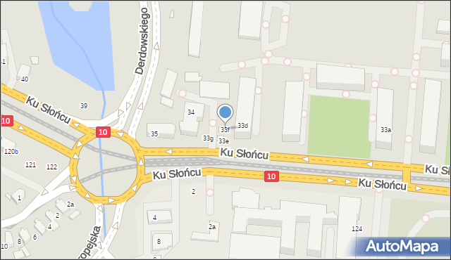 Szczecin, Ku Słońcu, 33f, mapa Szczecina