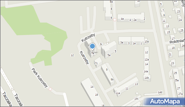 Szczecin, Kutrzeby Tadeusza, gen., 7a, mapa Szczecina