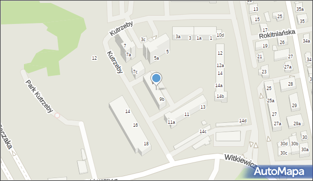 Szczecin, Kutrzeby Tadeusza, gen., 9a, mapa Szczecina