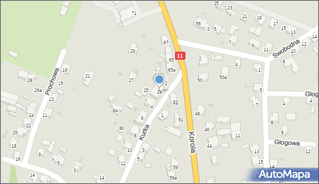 Tarnowskie Góry, Kurka Władysława, 2a, mapa Tarnowskie Góry