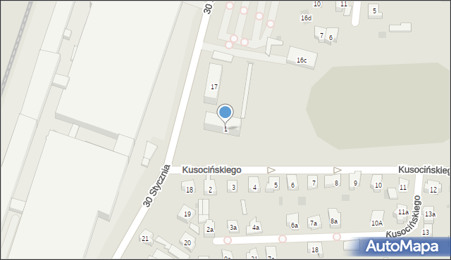 Tczew, Kusocińskiego Janusza, 1, mapa Tczew