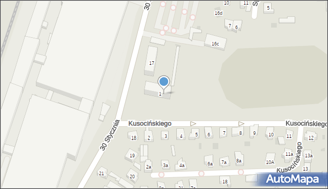 Tczew, Kusocińskiego Janusza, 1a, mapa Tczew