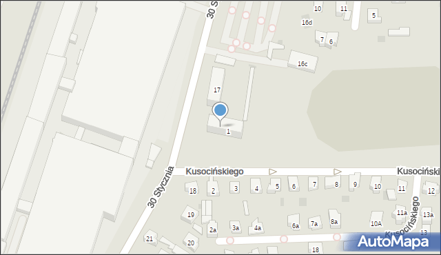 Tczew, Kusocińskiego Janusza, 1b, mapa Tczew